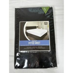 Utopia Bedding Twin Fitted Sheet Black Microfiber Soft Wrinkle Resistant